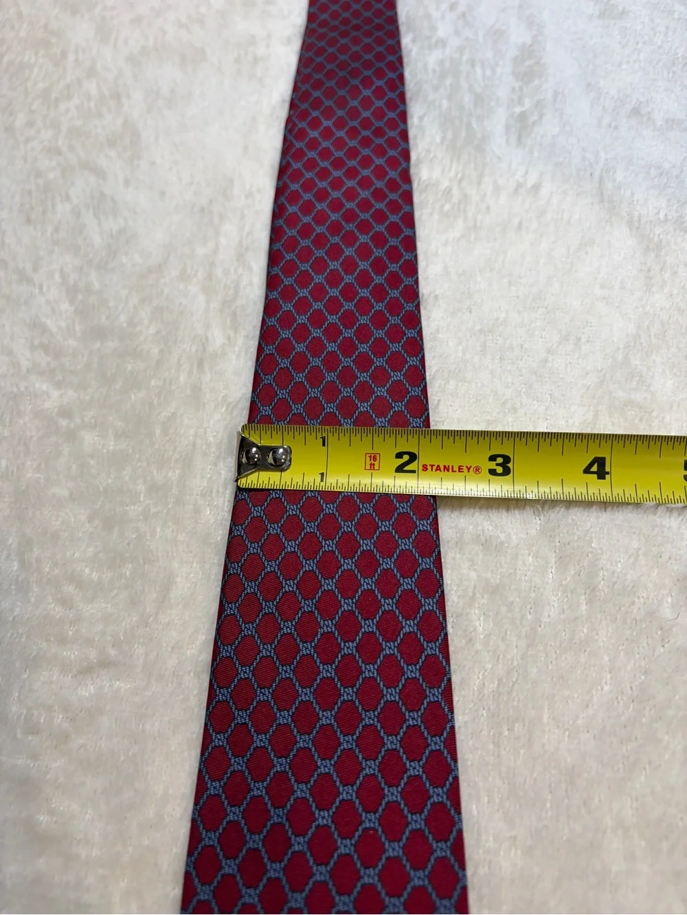 Envoy Nautical‎ Rope Geo-Patterned Red Silk Tie